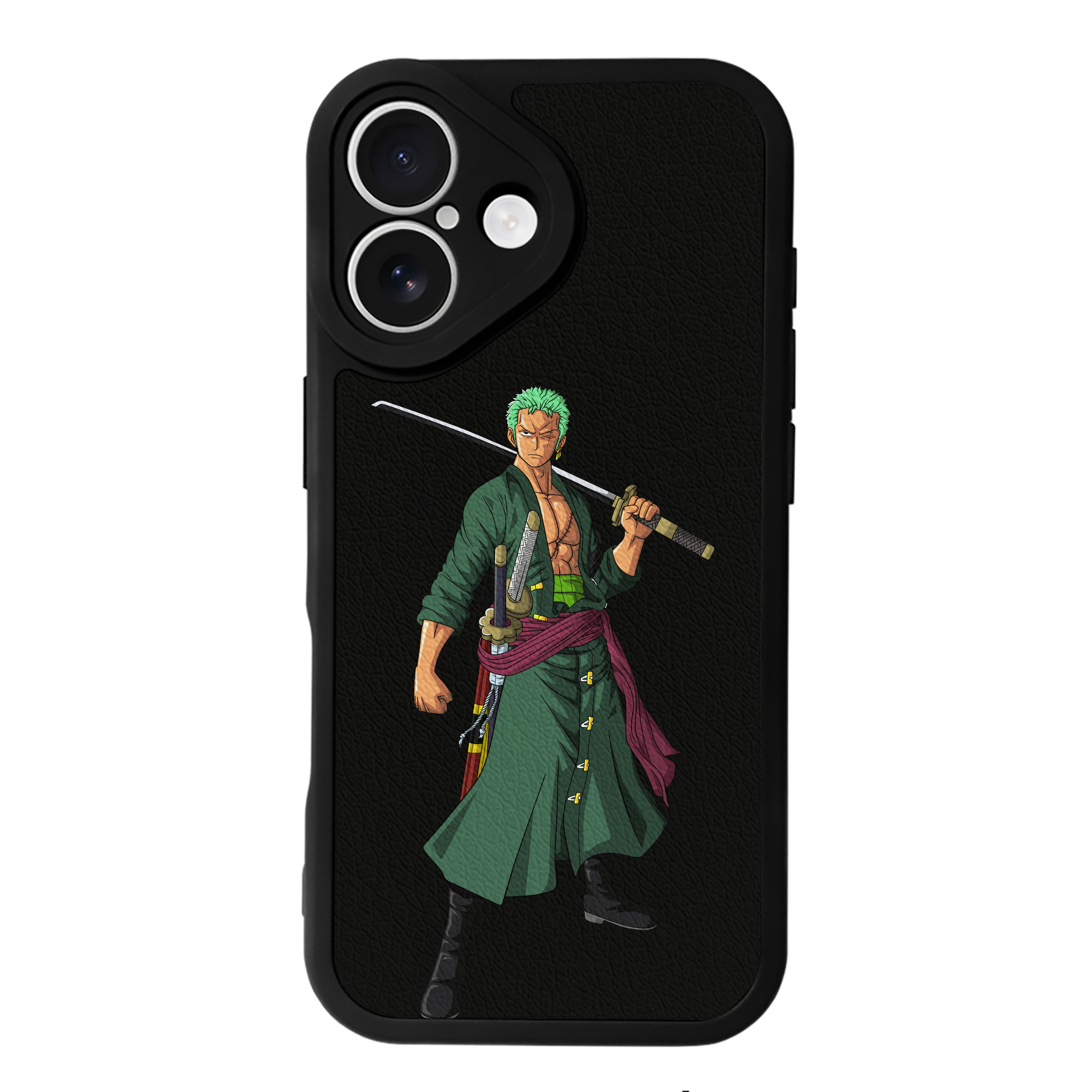 （画像用） ワンピース ロロノア・ゾロ ONE PIECE Roronoa Zoro 【iPhone 16シリーズ対応】シリコンスマホケース（レザー調） 材質：シリコン